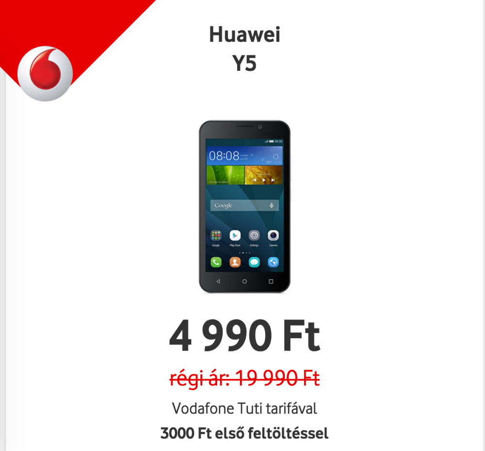Vodafone Crazy Sales Huawei Y5