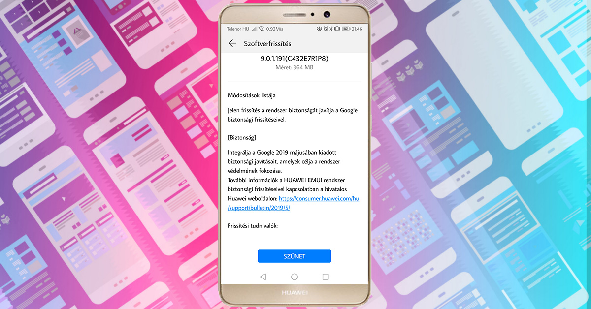 Újabb biztonsági frissítés a Huawei Mate 9-re
