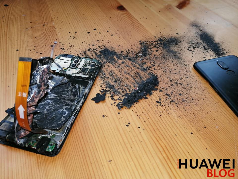 Kigyulladt a felpúposodott Huawei Mate 10 Lite akkumulátora