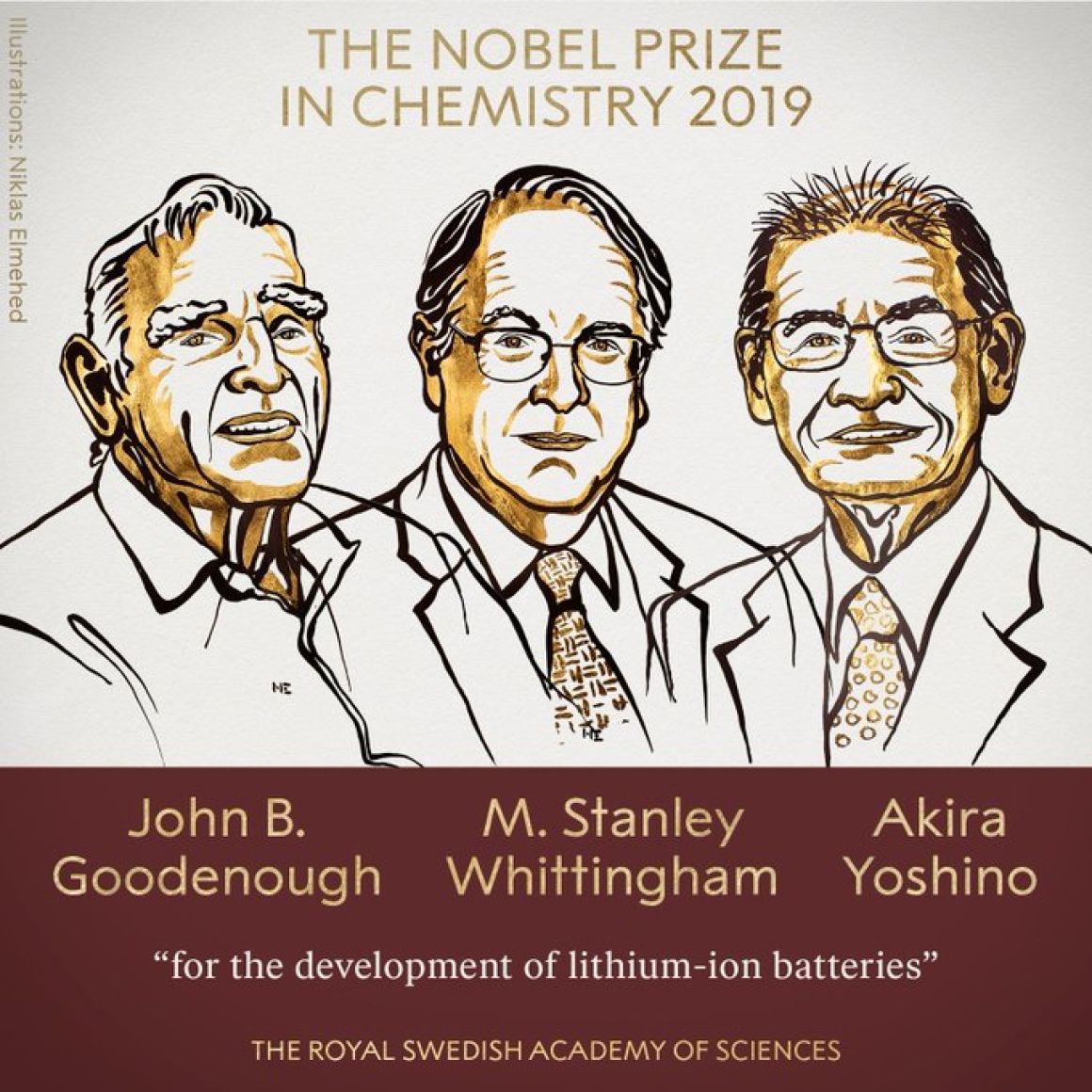 A kémiai Nobel-díj 2019-es díjazottai