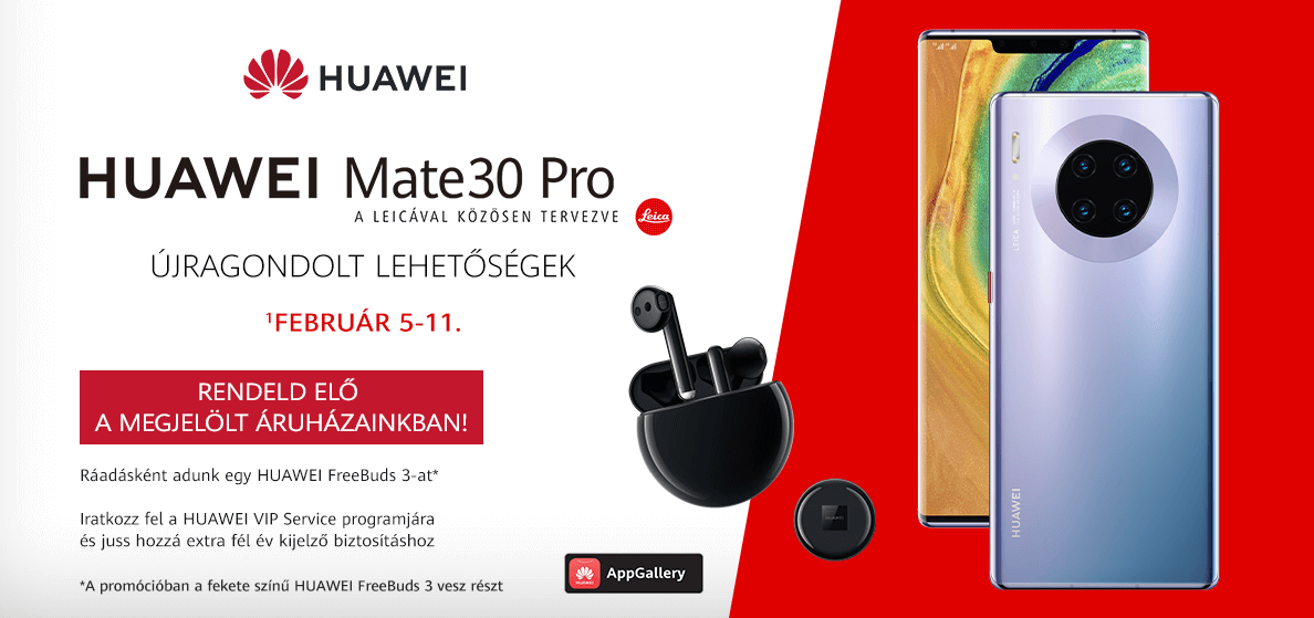 Huawei Mate 30 Pro a MediaMarktban, előrendelésben Freebuds 3-mal