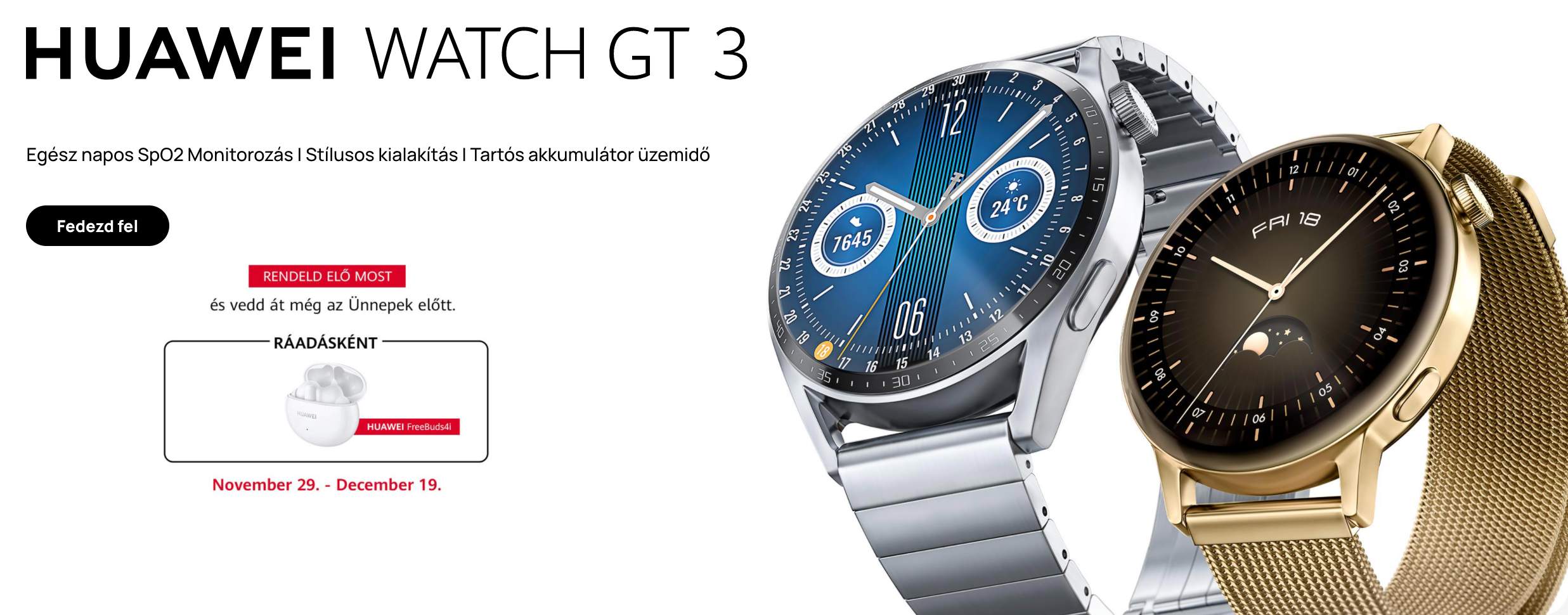 Huawei Watch GT 3 széria árak és előrendelői ajándék